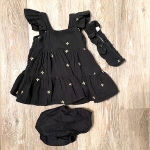 GAP Baby Girl Black Gauze Dress